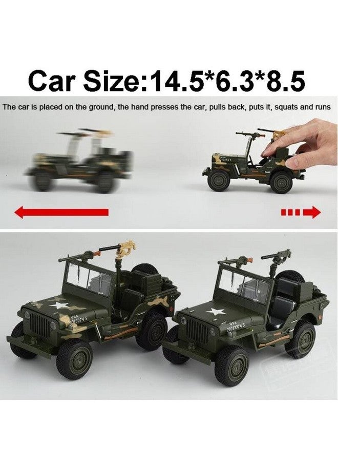 Magicwand Magicwand 1:32 Scale Die-Cast Metal 1942 Willys Jeeep with Openable Bonnet,Music,Lights & Pull Back Action【3 Yrs & Up】【Pack of 1】【Multi-Colored】  - Image 4