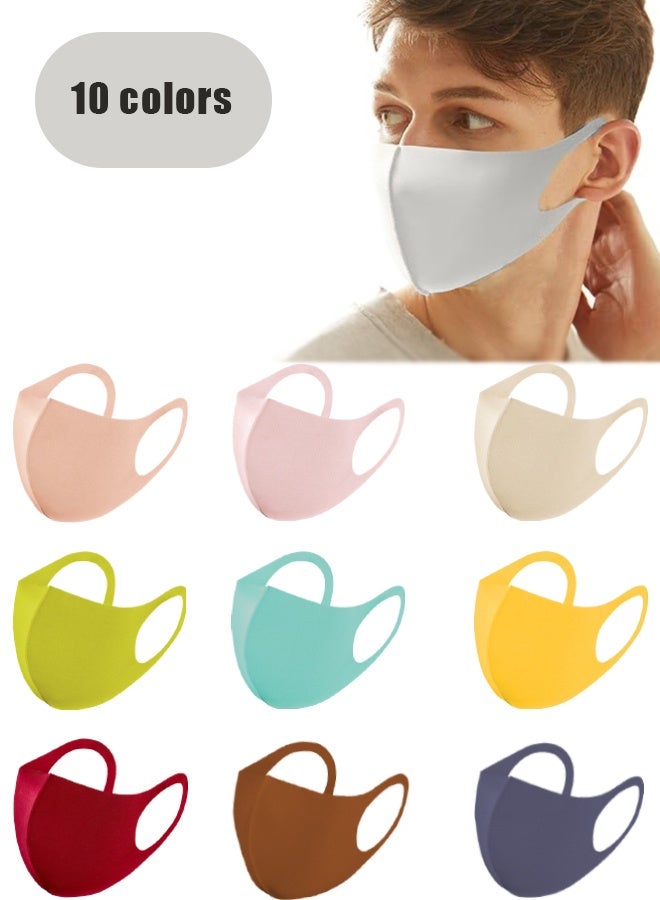 قناع وجه قماشي قابل للغسل وإعادة الاستخدام، متوفر بـ 10 ألوان، قناع ثلاثي الأبعاد مريح للبالغين، غطاء وجه مرن يسمح بمرور الهواء ولطيف على البشرة للاستخدام اليومي - Image 1