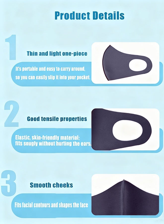 قناع وجه قماشي قابل للغسل وإعادة الاستخدام، متوفر بـ 10 ألوان، قناع ثلاثي الأبعاد مريح للبالغين، غطاء وجه مرن يسمح بمرور الهواء ولطيف على البشرة للاستخدام اليومي - Image 2