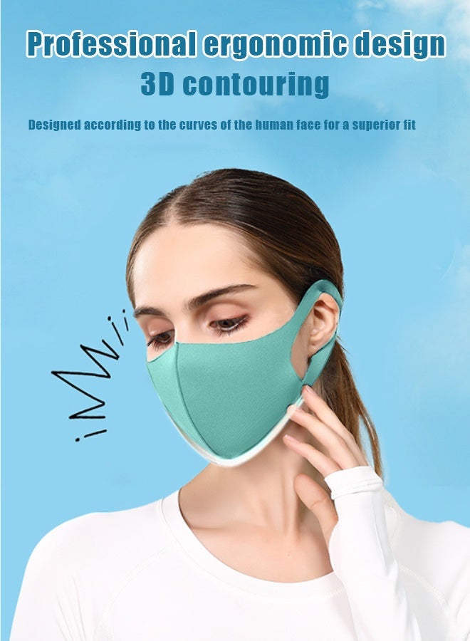 قناع وجه قماشي قابل للغسل وإعادة الاستخدام، متوفر بـ 10 ألوان، قناع ثلاثي الأبعاد مريح للبالغين، غطاء وجه مرن يسمح بمرور الهواء ولطيف على البشرة للاستخدام اليومي - Image 4