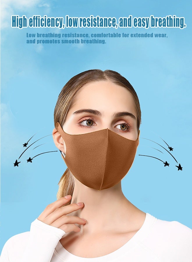 قناع وجه قماشي قابل للغسل وإعادة الاستخدام، متوفر بـ 10 ألوان، قناع ثلاثي الأبعاد مريح للبالغين، غطاء وجه مرن يسمح بمرور الهواء ولطيف على البشرة للاستخدام اليومي - Image 5