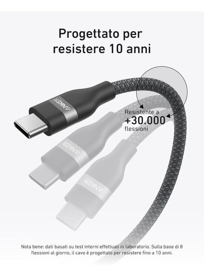 Anker Nano USB C Cable, 240W 6ft , 1.8M Flexible Braided Cord, Fast Charging Type C Charger for iPhone 15/15 Pro/15 Plus/15 Pro Max, MacBook Pro, iPad Pro, Galaxy S23, and More - Image 2