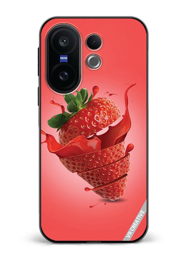 Protective Case Cover For Vivo X200 FE Strawberry Design Multicolour