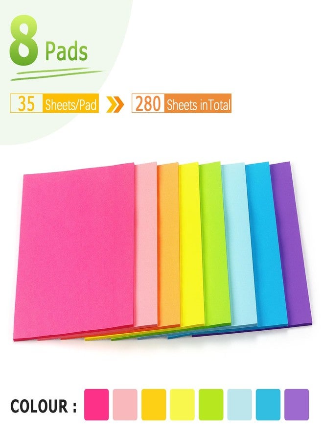 Winner Aura Sticky Notes 8x6 inch Bright Colors Self-Stick Pads 8 Pads/Pack 35 Sheets/Pad Total 280 Sheets - Image 3
