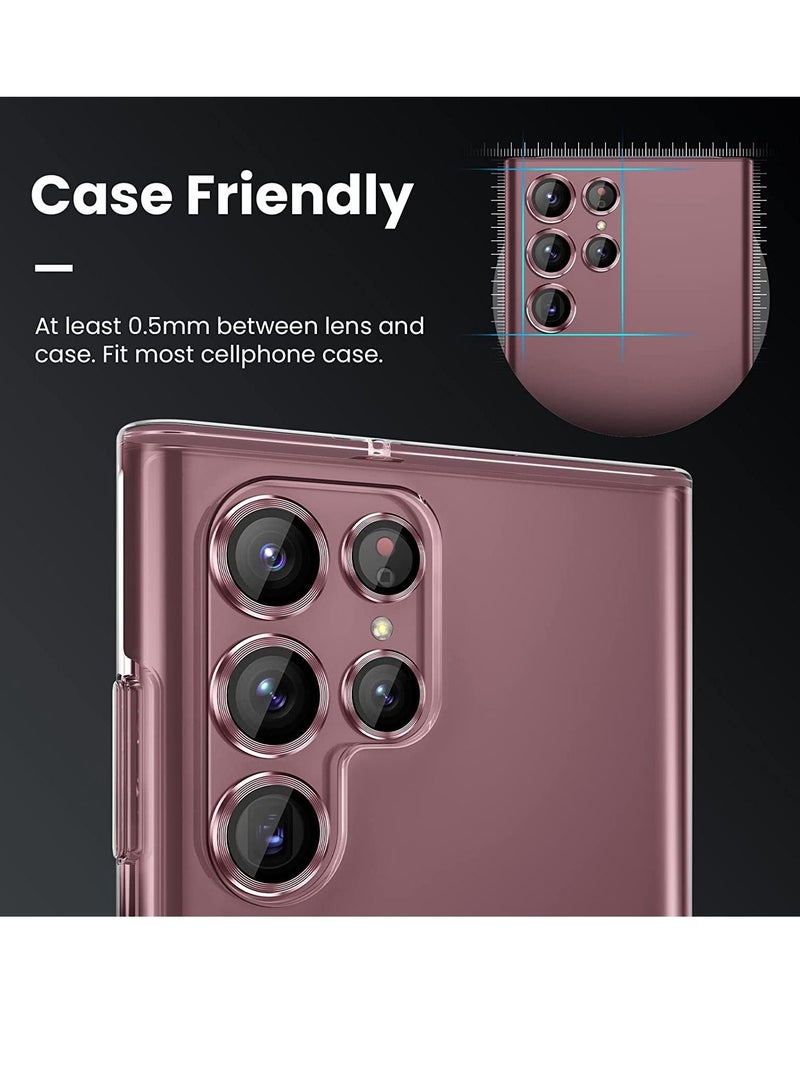 Phone Planet Tensea for Samsung Galaxy S22 Ultra Camera Lens Protector, 9H Tempered Glass Camera Cover Screen Protector Metal Individual Ring for S22 Ultra 5G - Image 2