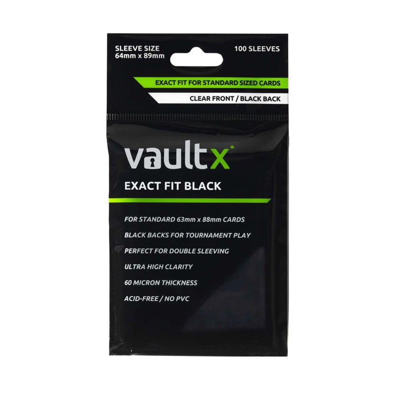 Vault X Black Exact Fit Trading Card Sleeves Soft High Clarity Perfect Inner Sleeves for Competitive Tournament Play Collectible Card Games Sports TCG 100 Pack - Image 2