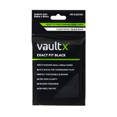 Vault X Black Exact Fit Trading Card Sleeves Soft High Clarity Perfect Inner Sleeves for Competitive Tournament Play Collectible Card Games Sports TCG 100 Pack - Image 1