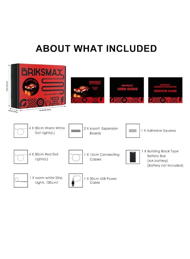 BRIKSMAX BRIKSMAX Led Lighting Kit for LEGO Corvette  Compatible with Lego 10321 Building Set Not Include Lego Set  - Image 3