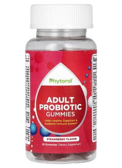 Phytoral Adult Probiotic Gummies Strawberry 5 Billion CFU 30 Gummies (2.5 Billion CFU per Gummy) 
