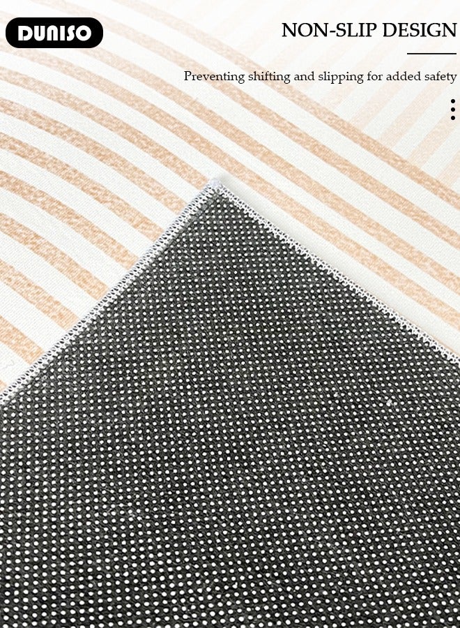 DUNISO Non Slip Large Area Rug, Simple Washable Living Room Rugs, Soft Handfeel Stain Resistant Carpet, Modern Style Decorative Bedroom Area Rugs, Rectangular Rugs for Coffee Table Sofa Blanket Indoor Kids Home Decorative Floor Mat - Image 2