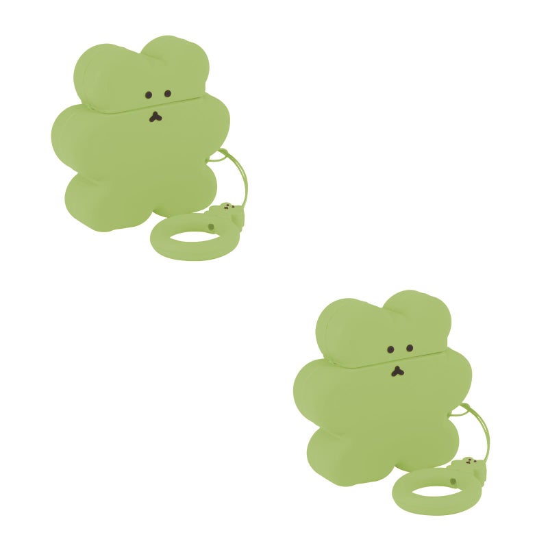 2pcs Bear Rope Earphone Case Earphone Storage Box Portable Silicone Headset Case Protector (Green) - Image 1
