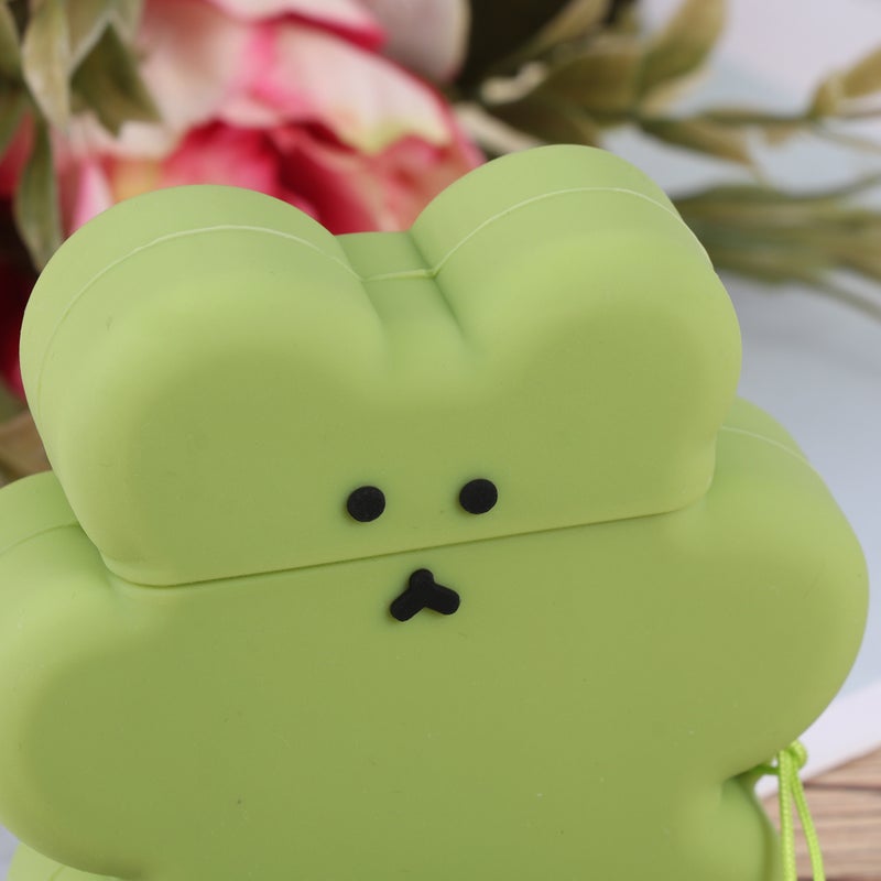 2pcs Bear Rope Earphone Case Earphone Storage Box Portable Silicone Headset Case Protector (Green) - Image 4
