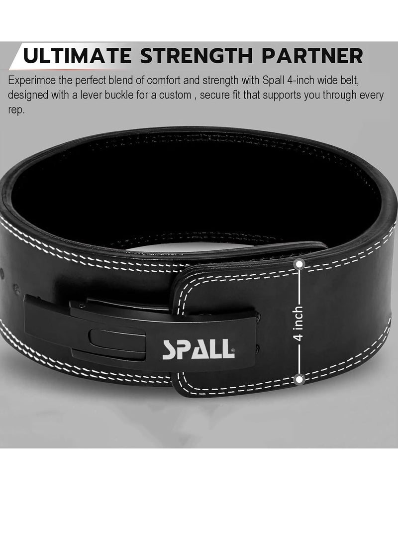 Spall Lever Buckle Weight Lifting Leather Belt Gym back Support For men And Women Training Fitness Exercise For Tough Workouts Power Lifters Supports Lumbar Lower Back - Image 2