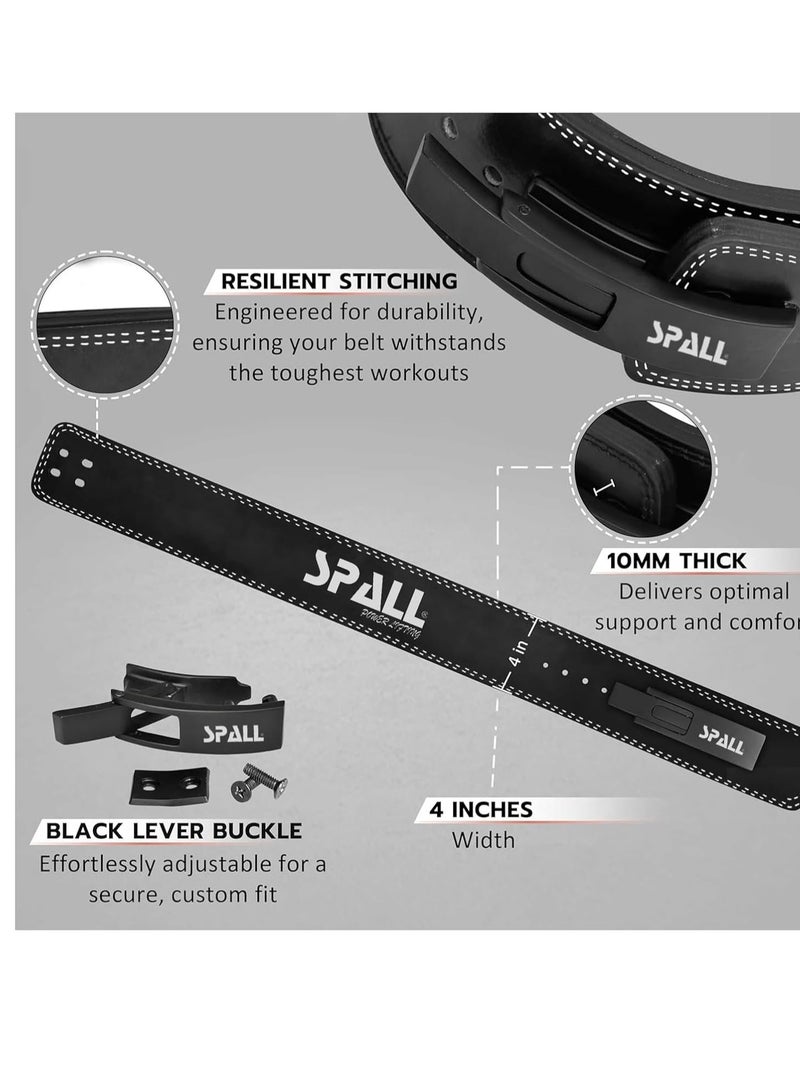 Spall Lever Buckle Weight Lifting Leather Belt Gym back Support For men And Women Training Fitness Exercise For Tough Workouts Power Lifters Supports Lumbar Lower Back - Image 3