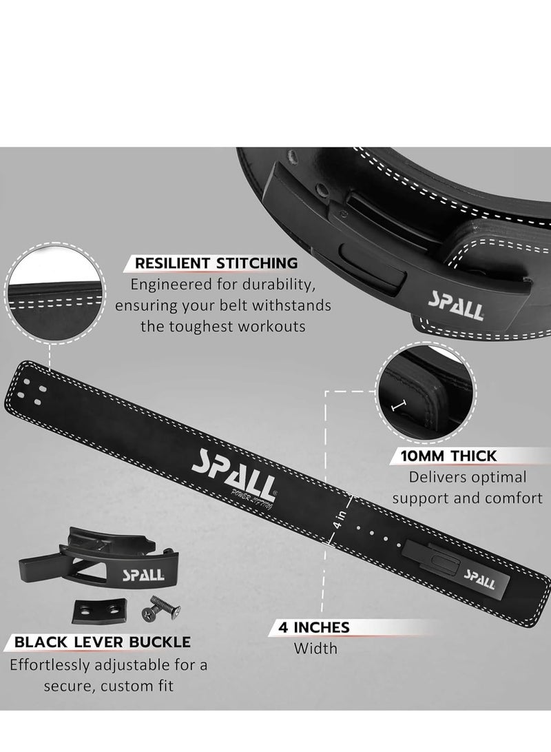 Spall Lever Buckle Weight Lifting Leather Belt Gym back Support For men And Women Training Fitness Exercise For Tough Workouts Power Lifters Supports Lumbar Lower Back - Image 4