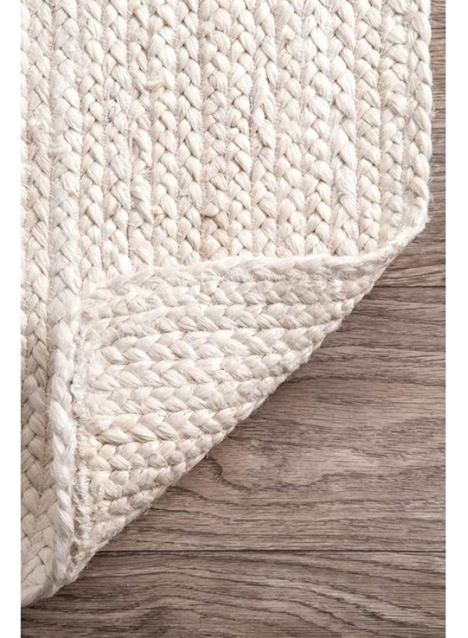 HANDPICKED FURNITURE Jute Wool And Cotton White Rectangular Carpet Ultra Soft Area Carpets For Bed Room Living Room And Dining Room Anti-Slip Floor Carpets Easy To Clean Made In Turkey 250X350Cm - Image 2
