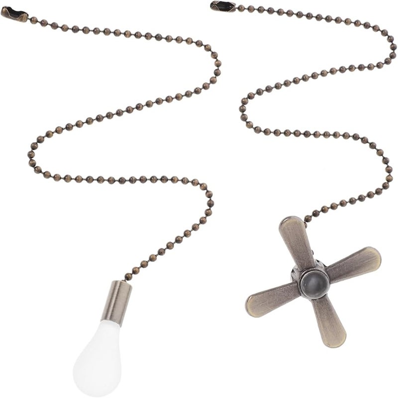 مروحة سقف متعددة الألوان كلاسيكية سلسلة سحب ثريا كلاسيكية خرزية سهلة التركيب 31.5 سم - Image 1