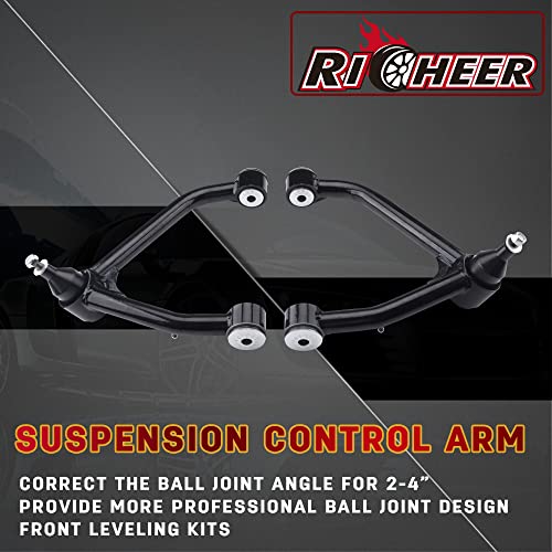 Richeer 2-4" Front Upper Control Arms For 2007-2018 Silverado 1500 Sierra 1500 with Ball Joint, 2PCS Adaption 2-4" Lift Suspension Kit Adjustable Control Arm For 07-14 Yukon Avalanche Tahoe Suburban - Image 2