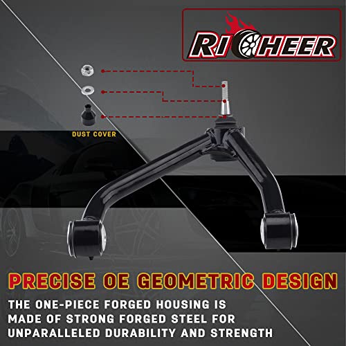 Richeer 2-4" Front Upper Control Arms For 2007-2018 Silverado 1500 Sierra 1500 with Ball Joint, 2PCS Adaption 2-4" Lift Suspension Kit Adjustable Control Arm For 07-14 Yukon Avalanche Tahoe Suburban - Image 3