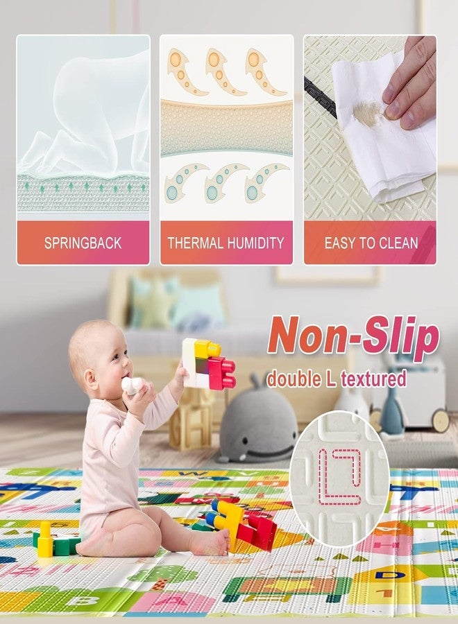TARKAN Extra Large Reversible Baby Play Mat, BPA Free Learning & Crawling Foldable Foam Mat (6.5x5 ft, 0.6cm Thickness) Alphanumeric-Giraffe - Image 3