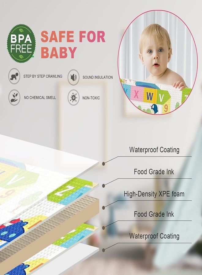TARKAN Extra Large Reversible Baby Play Mat, BPA Free Learning & Crawling Foldable Foam Mat (6.5x5 ft, 0.6cm Thickness) Alphanumeric-Giraffe - Image 5