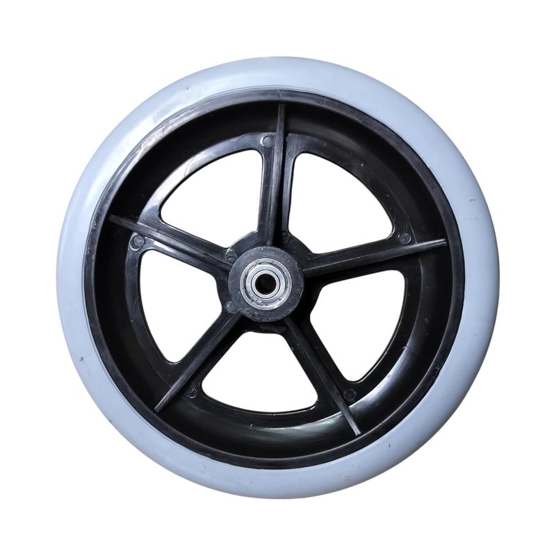 eOneAid Premium Imported 8 Inch Front Caster Wheel Replacement for Wheelchair – Solid PU Tire, Durable Bearing, Smooth Rolling, Universal Front Wheel for Manual & Transport Wheelchair Grey (Pack of 1) - Image 5