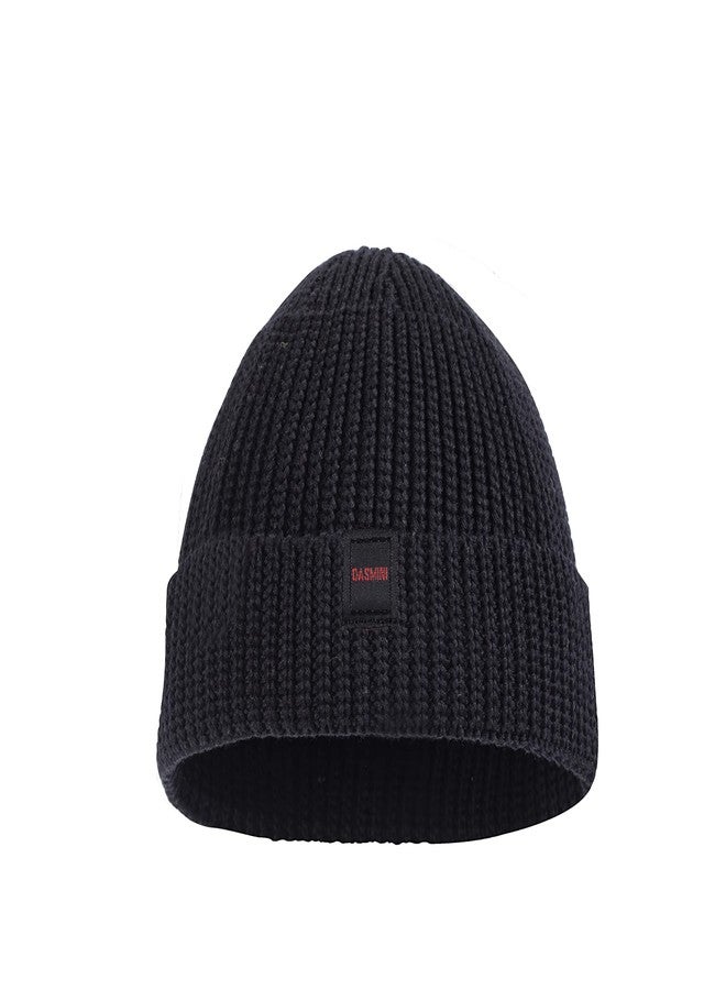 DASMINI Fisherman Beanie Hats for Men Women,Knit Trawler Rollup Edge Skull Cap,Watch Cap,Docker Beanie Spring Fall Short Mini Hats (Black, Size M) - Image 4