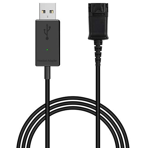 VoiceJoy Office Headset Quick Disconnect QD Cable to USB Plug Adapter for Plantronics QD Connector to Any Computer Laptop - Image 1