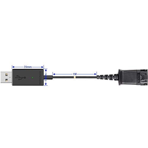 VoiceJoy Office Headset Quick Disconnect QD Cable to USB Plug Adapter for Plantronics QD Connector to Any Computer Laptop - Image 4