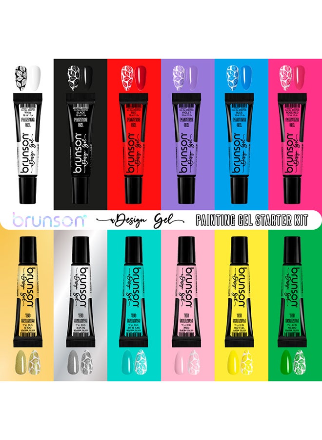 brunson Gel Polish Nail Art Gel Liner - 1 pcs 12ml Classic Color Gel Art Paint for Nails Built Thin French Line Nail Art Brush in Gel Pens Soak off Manicure Salon Nails Art BDPSK01  - Image 2