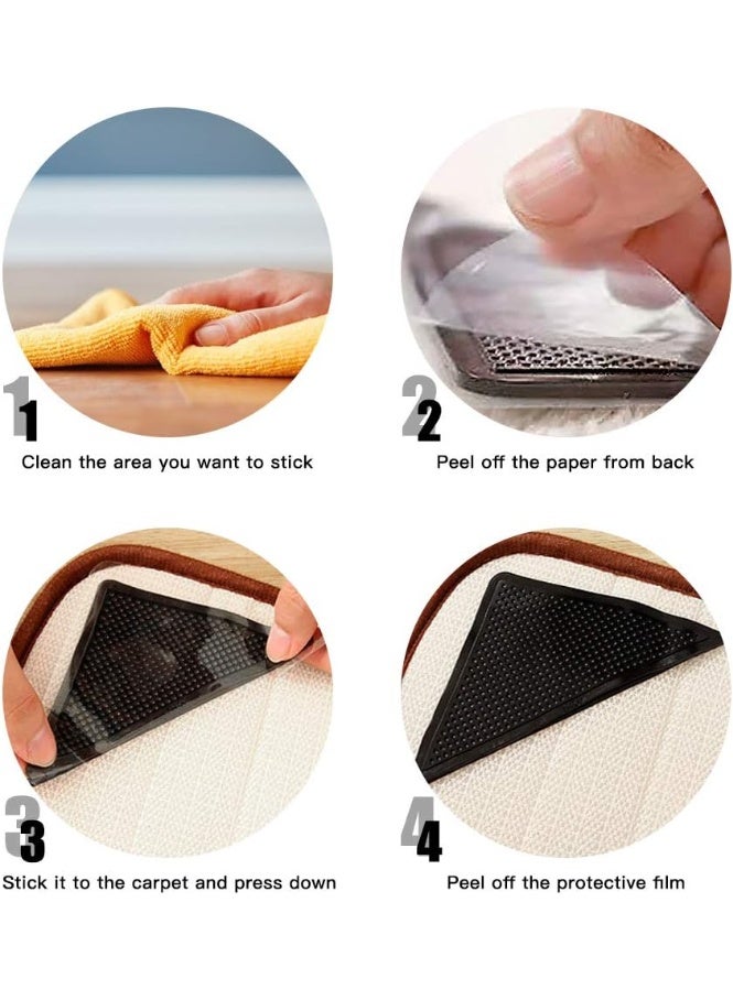 Fresh HAOCCW Double Sided Anti Slip Washable Reusable Rug Grippers for Hardwood Floors (4 Pieces)  - Image 3