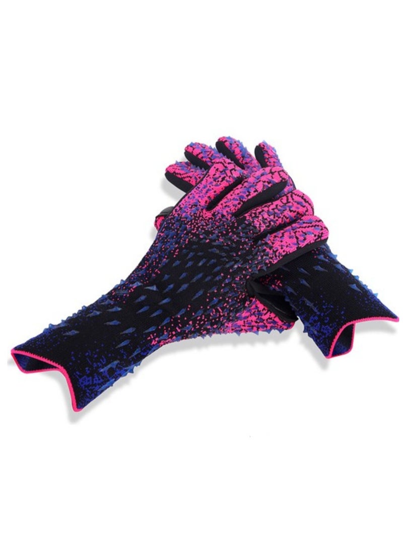 Generic Soccer Goalkeeper Gloves Goalkeeper Training Gloves Strong Grip Non-slip Breathable Suitable for Adults and Kids (Blue Red Size 9)  - Image 1