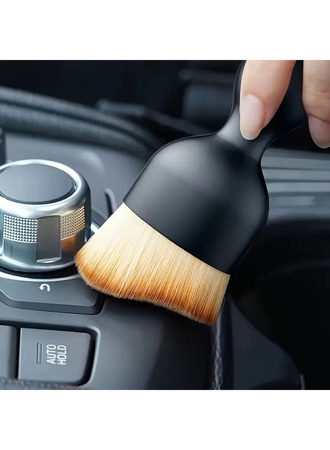 Black Car Detailing Brush Soft Bristles For Air Vents Crevices Interior Cleaning - Image 1