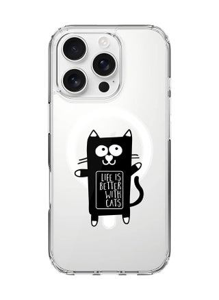 For iPhone 16 Pro Case [Compatible with MagSafe] Slim Magnetic cover Clear Phone Case - Life is better with cats - pzsku/Z28D48B29064AEC5E2BF4Z/45/_/1730709615/62c9dd55-621d-47cd-a0f3-3456f289715c