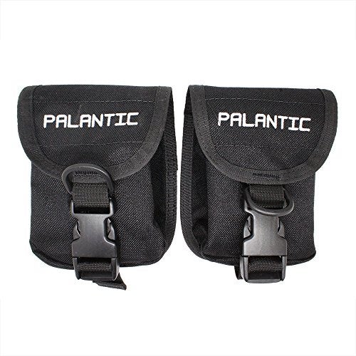 Palantic Scuba Diving Trim Weight Pockets with QR Buckles (1 Pair) – Adjustable for Tank or Waist Belt, 5lb Capacity, Black, Cordura® Fabric for Optimal Weight Distribution & in-Water Stability - Image 1