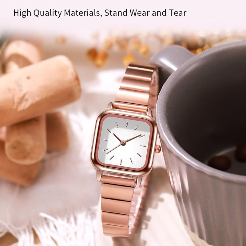 klarako Women Bracelet Watch, Fashionable Watch Alloy Strap Watch Luxurious Exquisite Texture Women Watch Waterproof Colorfast Smooth Touch for Women Student - Image 3