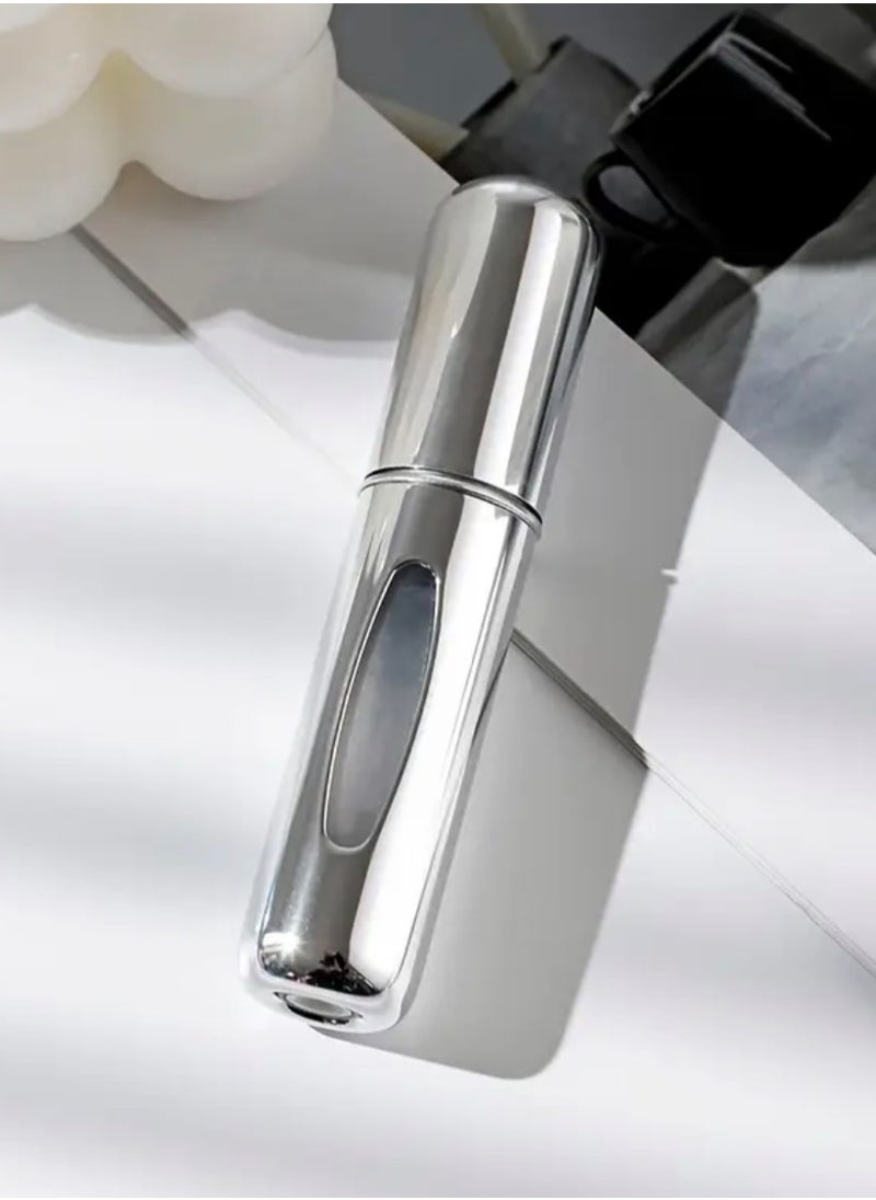 CleanWave - The Pure Effect Mini Perfume Atomizer Spray Bottles – 2-Pack Refillable Travel Size (5ml) in Silver Gray – Leak-Proof, Portable Scent Pump for Purse, Pocket, Travel & Daily Use - Refillable Atomizer Spray  - Image 2