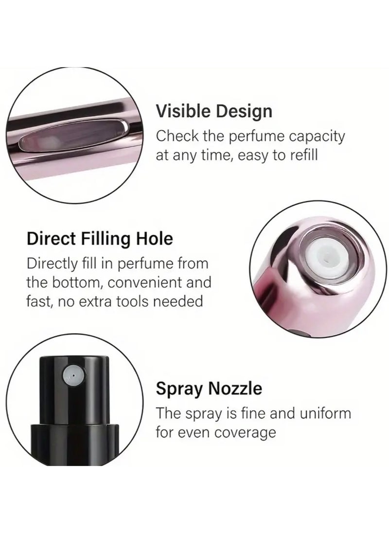 CleanWave - The Pure Effect Mini Perfume Atomizer Spray Bottles – 2-Pack Refillable Travel Size (5ml) in Silver Gray – Leak-Proof, Portable Scent Pump for Purse, Pocket, Travel & Daily Use - Refillable Atomizer Spray  - Image 3