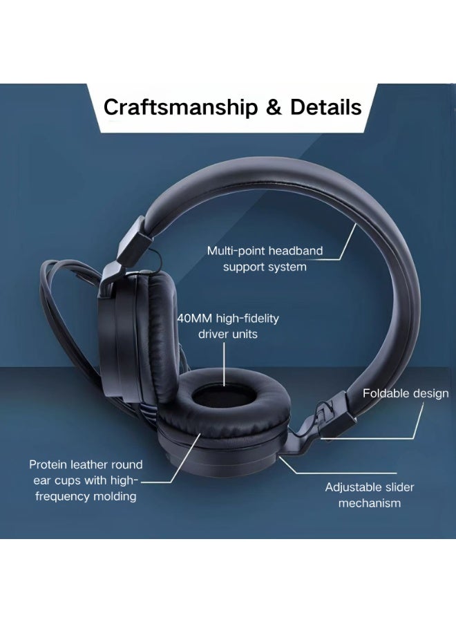 Entry-Level Studio Monitoring Headphones, Over-Ear Foldable, for Monitoring and Recording, 40mm Drivers, Equipped with Oxygen-Free Copper Cable - Image 2