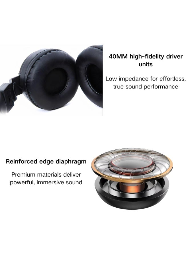 Entry-Level Studio Monitoring Headphones, Over-Ear Foldable, for Monitoring and Recording, 40mm Drivers, Equipped with Oxygen-Free Copper Cable - Image 4