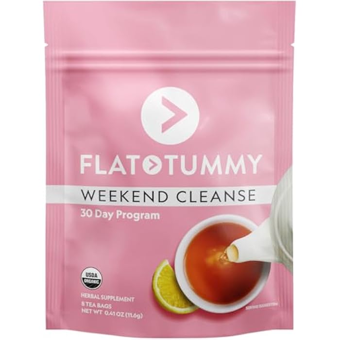 Flat Tummy Weekend Cleanse Tea - 30 Day Program - All Natural Colon Cleanse w/Senna and Dandelion Root, Provides Bloating Relief for Women - Detox Cleanse for Digestion Support and Gas Relief - Image 1