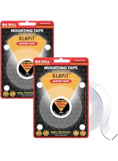 KLAPiT KLAPiT SUPER TAPE Double Sided Heavy Duty Mounting Tape Holds 350 lbs/161 Kg Weight Using Enhanced Nano Technology. Clear Tape for Wall, Wood, Tile, Stone, Glass, Metal & Acrylic  - Image 1