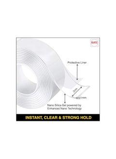KLAPiT KLAPiT SUPER TAPE Double Sided Heavy Duty Mounting Tape Holds 350 lbs/161 Kg Weight Using Enhanced Nano Technology. Clear Tape for Wall, Wood, Tile, Stone, Glass, Metal & Acrylic  - Image 2