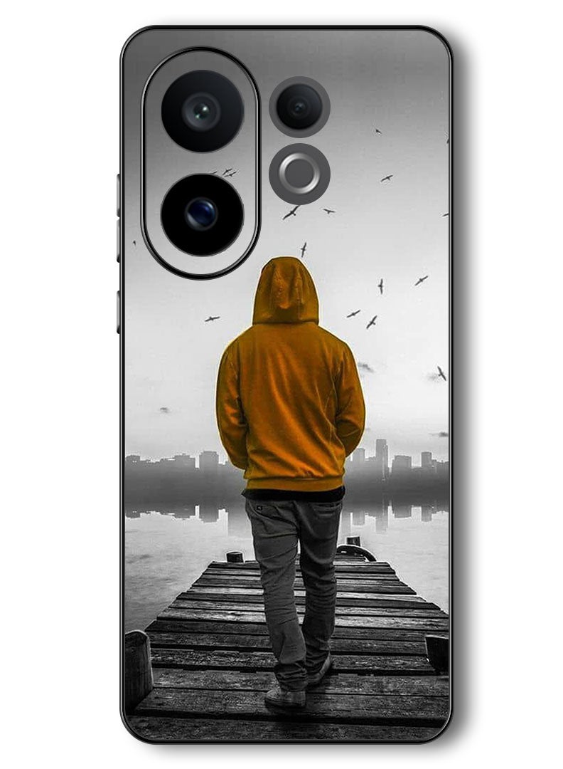 Theodor Case Compatible with Vivo V60 6.77 Inch Protection Shockproof Bumper Cover Sad Boy Walking - Image 1