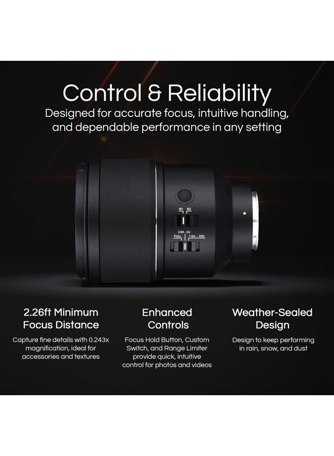 Samyang عدسة ساميانغ 135 مم F1.8 AF للكاميرات ذات الإطار الكامل مع تركيز تلقائي لنظام سوني E، سوداء، SYIO13518-E - Image 3