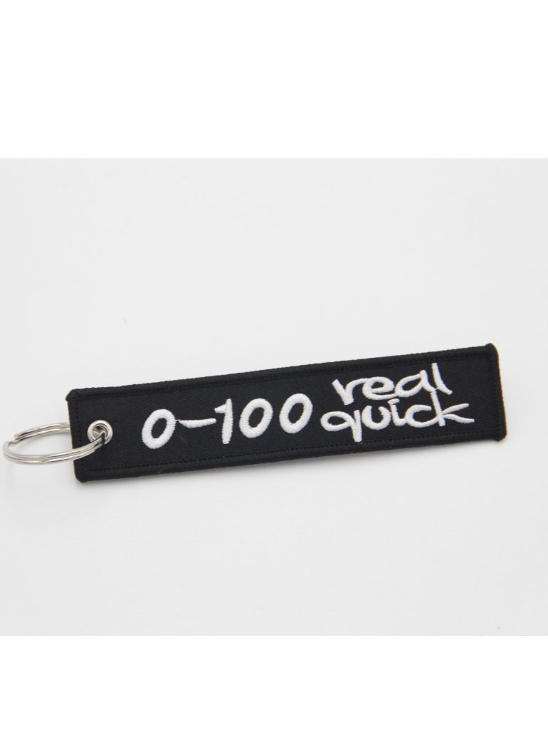 ZAP - 0 To 100 Real Quick  Key Tag with Embroidery - Image 1