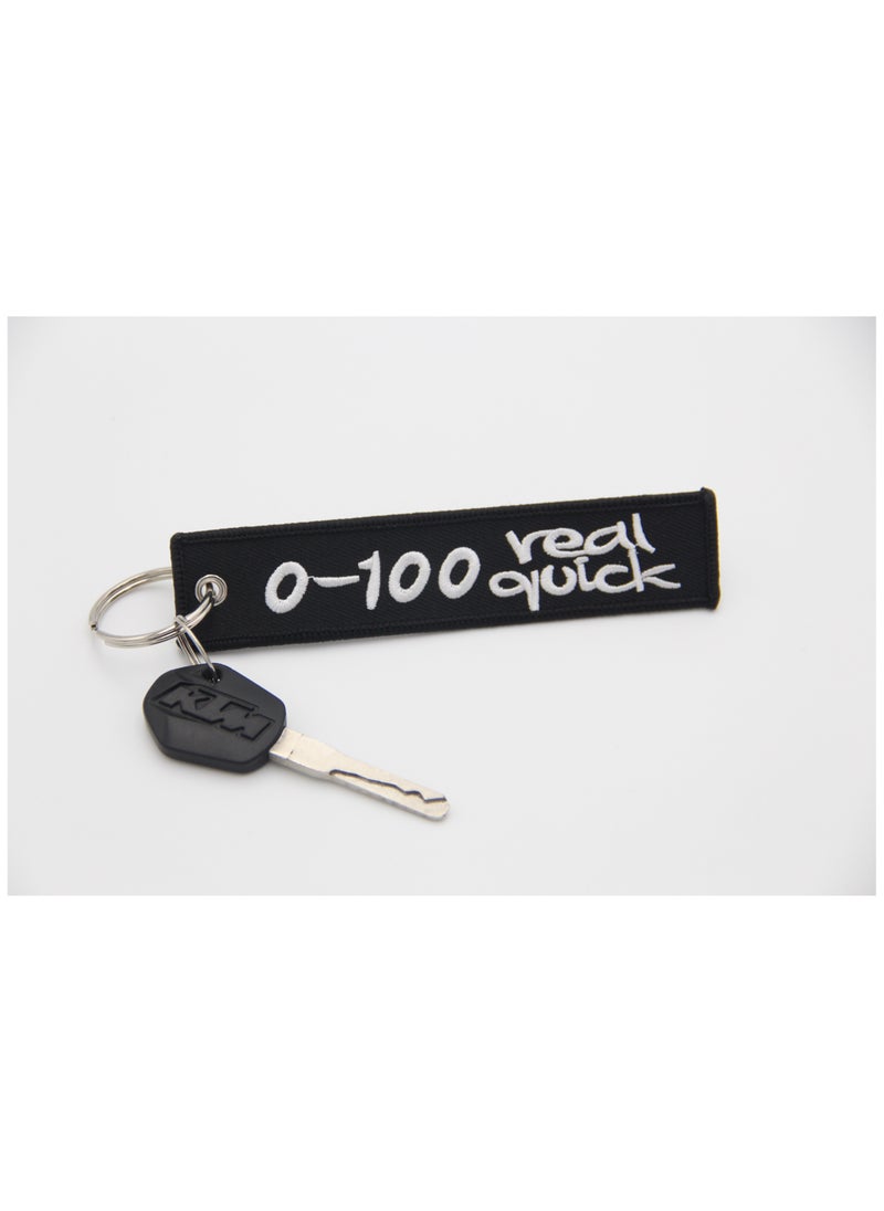 ZAP - 0 To 100 Real Quick  Key Tag with Embroidery - Image 1