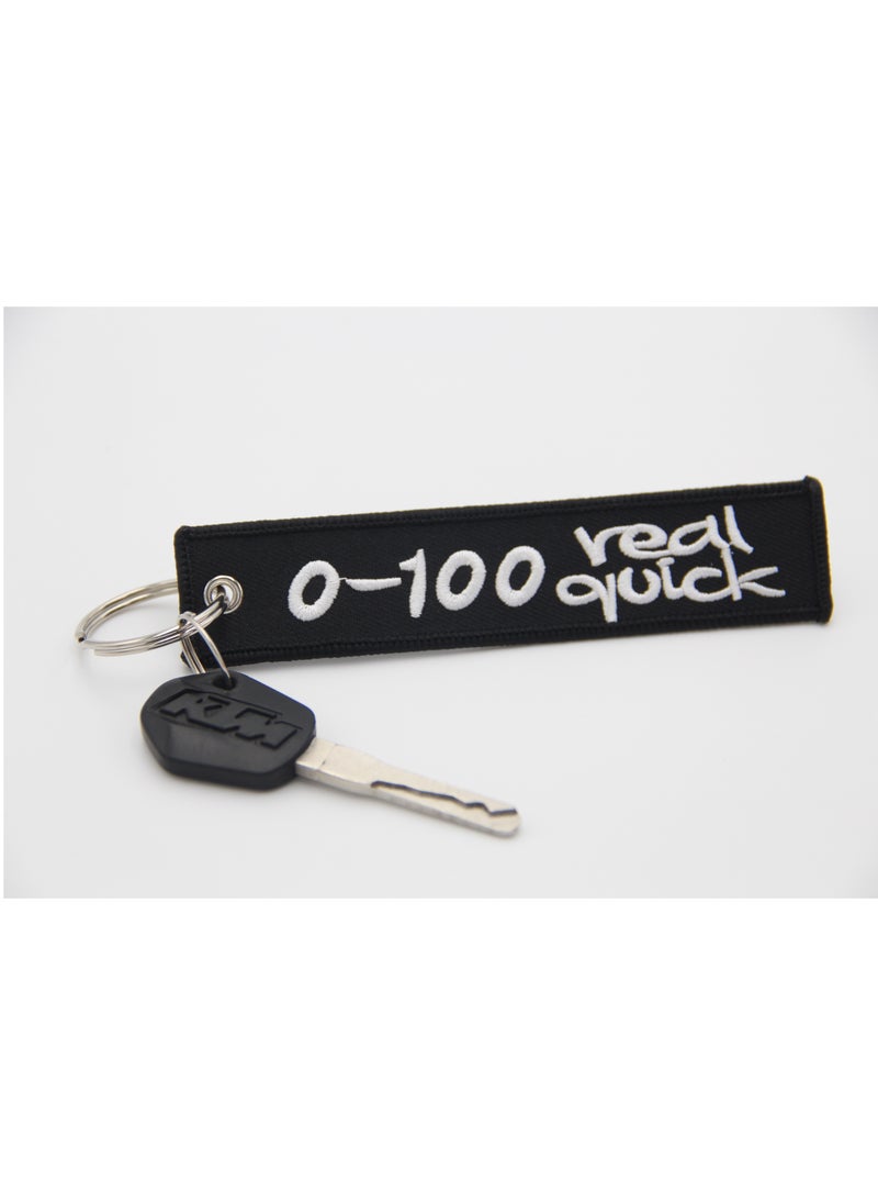 ZAP - 0 To 100 Real Quick  Key Tag with Embroidery - Image 1