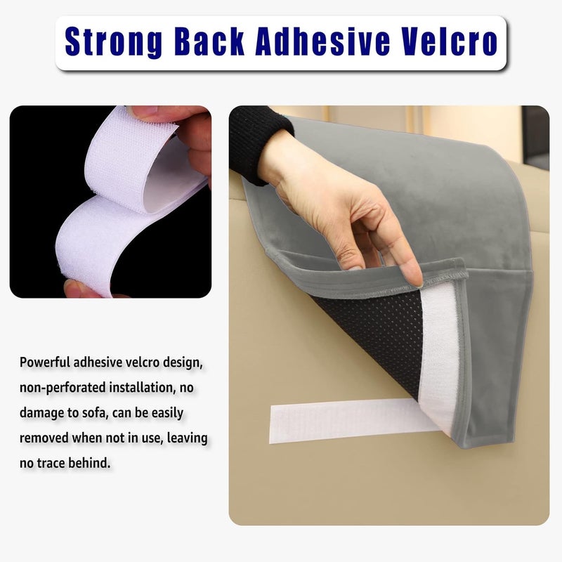 AmazeCov Non-Slip Head Pillow for Recliners - Neck Support Cushion with Velvet Cover for Pain Relief at Home, Office and Travel (Light Gray) - Image 4