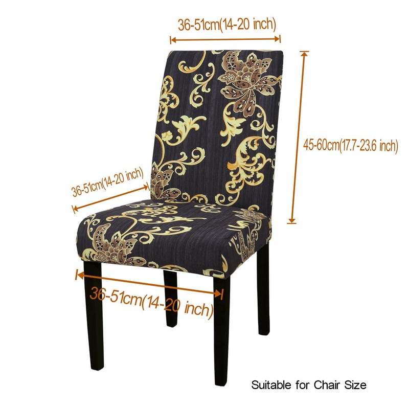yeession stretch كرسي الطعام يغطي مقعد قابلة للغسل قابلة للغسل بارسون كرسي حامي زلة لحفلات غرفة الطعام حفلات فندق مجموعة من 4 (النمط 19) - Image 2